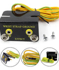 ESD wrist strap grounding kit by Amazon; black box with two yellow jack ports and yellow-green grounding lead (4-pack)