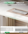 SIAGO 48x24 Inch Electric Standing Desk, 0.8 Inch Thick Tabletop showcasing 0.8" thickness for stability and durability.