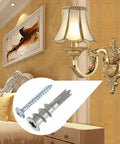 Self-Drilling Drywall Anchors Set With Zinc Alloy Screws, 200 Piece Kit For Picture Frames, Mirrors, Shelves, And Bathroom Accessories No Drill Needed, Easy Removal, Strong Hold zinc screws and drywall anchors shown