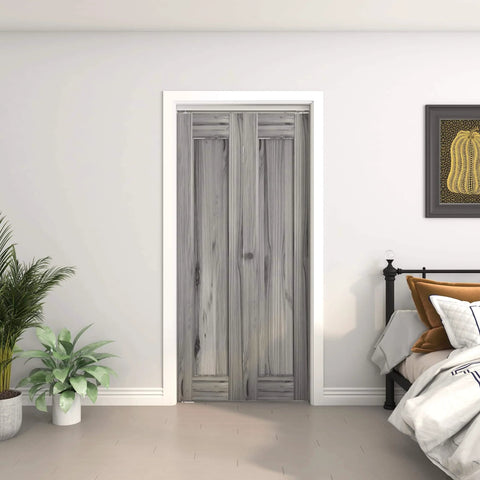Installed 48 Inch Bifold Door Hardware Kit For Four Doors Aluminum Top Mounted Sliding Barn Door Track System With Three Wheel Hangers