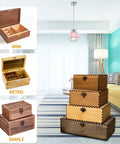 Image of Hella Durable Mini Cabinet Hinges Offer A Crisp Silvery White Finish That Takes Daily Bashing Without Giving Out Includes Thirty Compact Units, showcasing stylish wooden boxes in a living room.