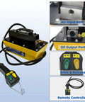 Beast Mode Industrial Grade Air Hydraulic Pump with 10,000 PSI power, 3-meter remote control line, safe operation features.