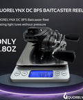 QUORELYNX DC BFS baitcaster reel, left-handed, black finish, 4.8 oz