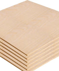Stack of Baltic Birch plywood sheets, 12x20 inches, BB grade, six pack, 3mm thick, ready for laser cutting and crafts, side view.