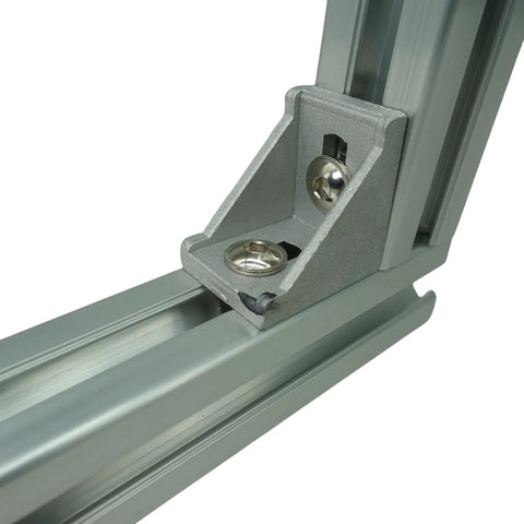 30mm By 30mm Smooth Lite T Slot Aluminum Extrusion 400mm Length Built For DIY Frames Super Durable Anodized Aluminum Profile With Lightweight Strength And Corrosion Resistance For Your Next Build, corner bracket detail