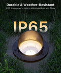 IP65 waterproof Six Pack Low Voltage Landscape Well Lights With Glare Shield in rain, showcasing durability and weather resistance.