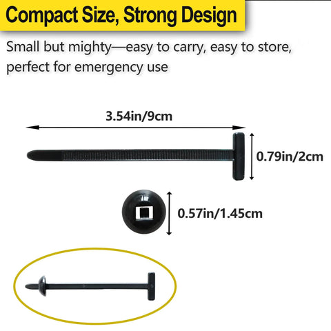 Heavy Duty Self Locking Nylon Universal Cable Tie Buckle Kit With Push Mount Ties dimensions and design details shown
