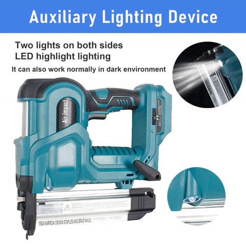 Ergonomic Grip Cordless 21 Volt 2 In 1 Brad Nailer With Adjustable Depth And Bright Work Light To Skip The Guesswork And Deliver Knockout Results On Furniture And Home Reno Projects