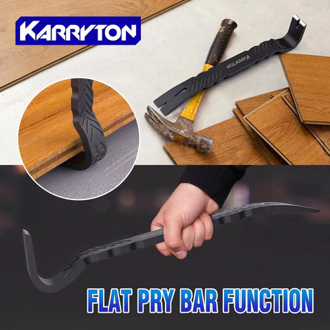 Heavy-Duty Pry Bar Set With 12-Inch And 10-Inch Utility Claw Bars, 15-Inch Flat Pry Bar, and ergonomic grip
