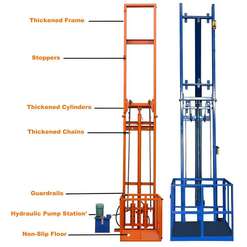 Heavy Duty Hydraulic Lift Platform With 1000 Kg Capacity And 9.8 Foot Lift Height for factories, docks, basements and warehouses