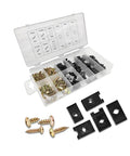 Rig Ready Automotive Screws And Clips Assortment Kit 170 Piece Set with various screws and clips in clear organizer box.