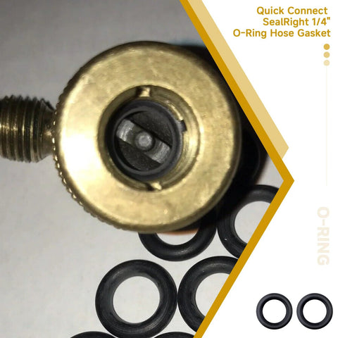 Brass quick-connect fitting with 1/4 inch O-ring seal and black rubber gaskets (10-pack)