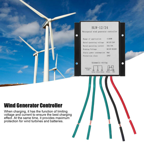 Beefy Wind Turbine Charge Controller With High Efficiency Power Management IP67 Waterproof 10 To 16A DC12 24V Aluminum Alloy Generator Controller For Wind Turbine Power System