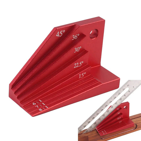Bevel Gauge Block For Woodworking Universal Miter Angle Finder With 15 To 45 Degree Presets Dual Purpose Bevel Tool in use