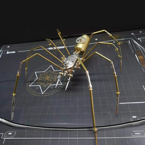 Metal Spider Model Kit For Adults With Brass Gears And Steampunk Flair A 3D Mechanical Insect Sculpture Crafted From Premium Laser Cut Steel Over 100 Parts