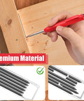 Rock Solid 2.8mm Carpenter Pencil Lead Refills 36 Piece Bulk Pack shown in use on wood, showcasing durable graphite marking.