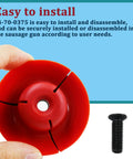 Hand holding part of Sausage Caulk Gun Plunger Kit 44-70-0375 Replacement For M18 Cordless Caulking Gun with screw shown separately.