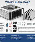 Top Shelf Two Stage Air Purifier With Savage 780 Cfm Vortex Fan And Built In Ionizer Tough As Nails Workshop Dust Collector contents included.