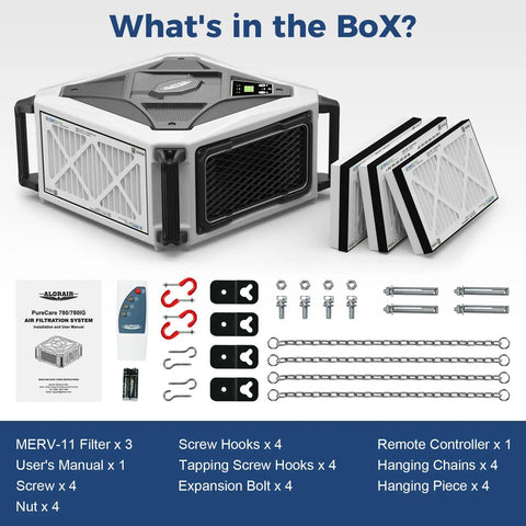 Top Shelf Two Stage Air Purifier With Savage 780 Cfm Vortex Fan And Built In Ionizer Tough As Nails Workshop Dust Collector contents included.