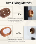Two installation methods for Dope Door Bell For Entry Alerts And Quick Decor Magnetically Attached Handmade Cherrywood With Matte Brass Finish