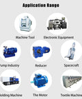 Application range of 5Pcs Deep U Groove Ball Track Guide Bearing Set in various machinery and tools like motors, reducers, and textile equipment.