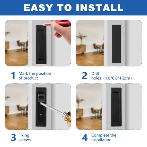 Installation guide for Recessed Pocket Door Pull Handle Edge Flush Hidden Finger Pull