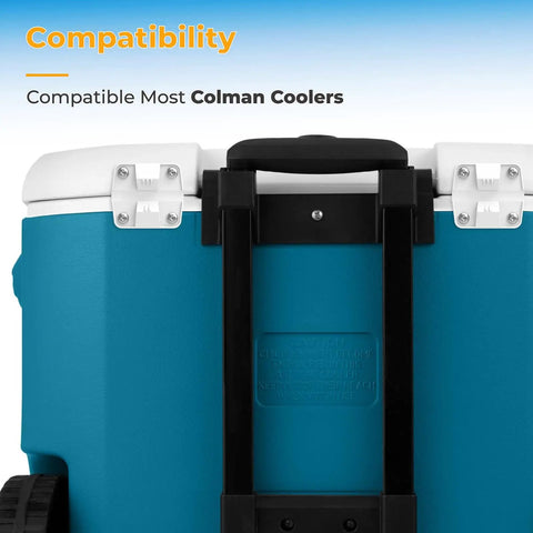 Cooler Hinges And Screws Replacement Set For Easy Cooler Repair, 4 Pack, Durable Plastic Components, Quick Install, Fits Most Standard Portable Coolers, Budget Friendly Upgrade For Your Cooler, shown installed on a blue cooler.