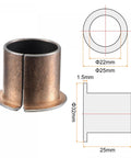 Rock Solid Flanged Sleeve Bearings With 22 Mm Bore And 25 Mm Od Oilless Bushings For Heavy Machinery showing dimensions and material.