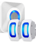 Wireless Motion Sensor Alarm System For Home And Business With Door And Driveway Chime, 500 Foot Range, 58 Tunes, Adjustable Volume, LED Alerts, Includes 1 Receiver And 2 Sensors.