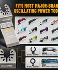 Heavy Duty Diamond Oscillating Saw Blades 4 Pack fits most oscillating tools with D-style and B-style adapters.