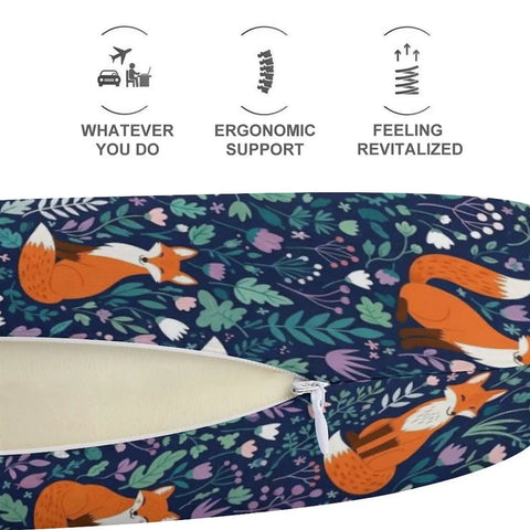 Ultimate Travel Neck Pillow With Memory Foam U Shape For Everyday Use featuring fox print and ergonomic design