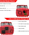 Rock Solid 300W Car Power Inverter DC 12V To 110V AC Vehicle Adapter Converter with USB ports, removable fuse and switch controller.