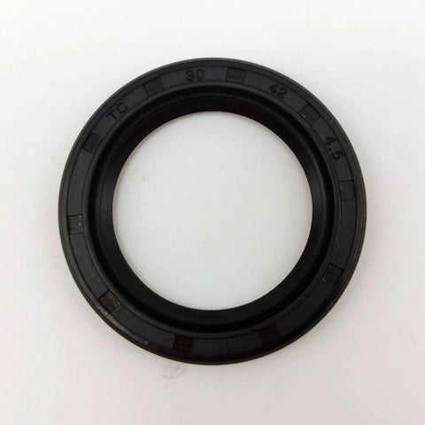 Oil seal from Gasket Kit For 107cc 110cc 125cc Chinese Honda Engine Coleman SSR Apollo Tao ATV Dirt Bike Go Kart Quad 1P52FMH Oil Seals Included Fits IP52FMI Models, showing close-up view of 42x30x4.5mm dimensions.