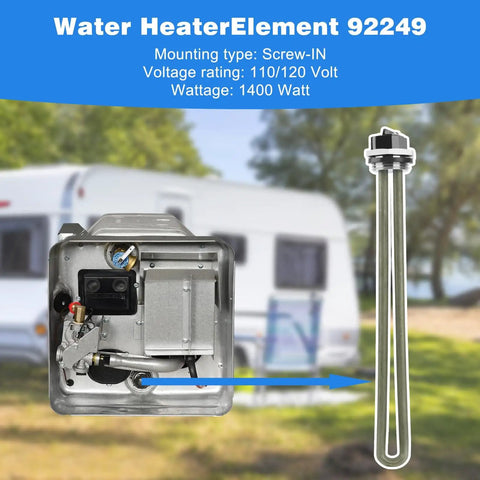 Rugged 1400W RV Water Heater Element Screw In 110V 120V Easy Install For Camper Hot Water with Atwood compatibility