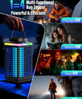 Outdoor Cordless Mosquito Zapper With 4200V Electric Grid And LED Blue Light 3 In 1 Portable Rechargeable Zapper Waterproof IP67 shown in various uses