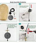 Assembly instructions for Hand Woven Bamboo Rattan Pendant Light With Natural Finish, Double Layer Dome Shade For A Cozy Boho Vibe