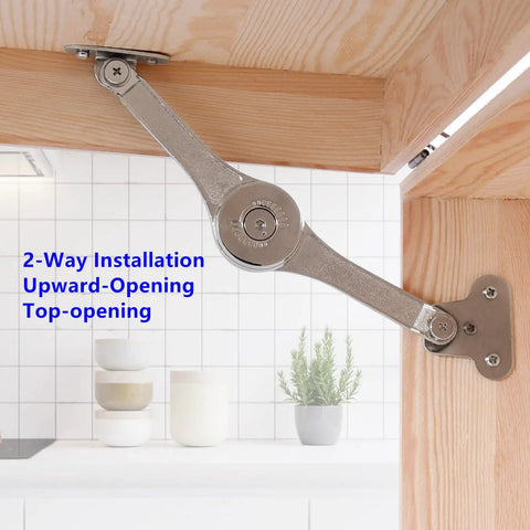 Heavy Duty Lid Hinge With Soft Close For Toy Boxes Cabinets And Wardrobes Stay Open Lid Support Kid Safe 50Lb Max Capacity 2 Pack Great For Toy Chests And Storage Boxes In Kids Rooms And Kitchens Durable Steel Construction Included Beefy Build installed under wooden cabinet lid
