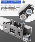 Hidden Sliding Barn Door Hardware Kit With Wall Mount Ghost Track showing ball bearings and sliding mechanism