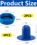 Six Pack Pool Plug Replacement And Drain Valve Cap Set product size details with dimensions