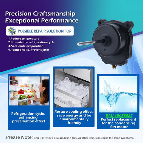Evaporator Fan Motor Assembly For Refrigerator Replacement Pro Grade DC 12V 1A Four Wire Four Pin Connector in packaging