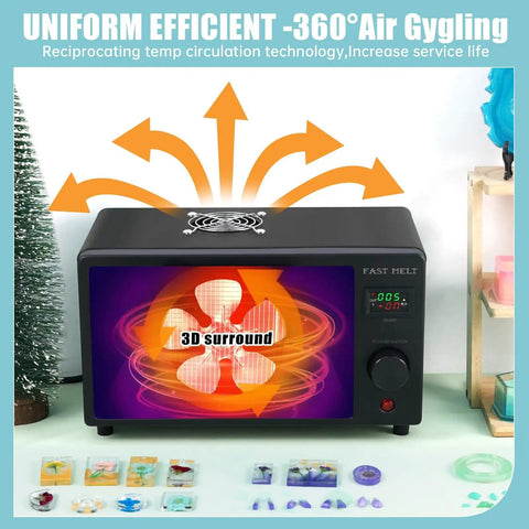 Pro Grade 395nm UV Resin Curing Box With 80 LEDs Fast Curing Light Station Featuring Digital Timer and Tray Auto On Off