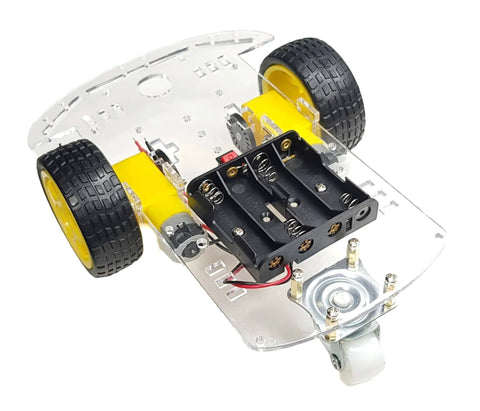 2WD RC Car Chassis Kit With Dual DC Motors And Speed Encoders For Arduino ESP32 ESP8266 And Raspberry Pi Durable Acrylic Frame
