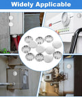 Twelve Pack Half Inch Round Stainless Steel Electrical Box Knockout Plugs For Dead Nuts Secure Panel Sealing And Unused Outlet Closure Trade Grade Heavy Duty Hole Plugs That Lock Tight With No Sweat Setup For Pro Wiring Jobs shown in various applications.