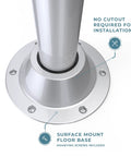SurFit 27 Inch RV Table Leg System floor base with mounting screws and instruction note