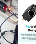 Universal AC To DC Power Converter That Brings House Current To Your Automotive Gear Straightforward Plug And Play Setup Works Like A Champ For Car Vacuums Air Pumps And Coolers In Bold Black, shown plugged in with a visible power indicator.