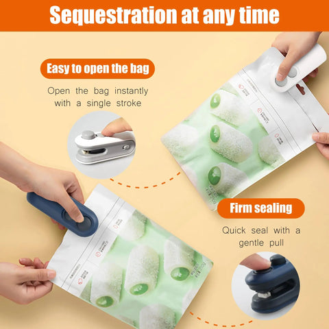 2 In 1 Mini Bag Sealer And Cutter Portable Heat Sealer Resealer For Mylar And Food Storage Bags Kitchen Gadget demonstration