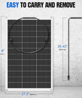 Dimensions of 130W Monocrystalline Flexible Solar Panel Kit With 30A 12V Charge Controller for off grid use