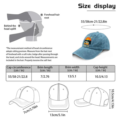 Im Sexy And I Tow It Vintage Camping RV Camper Truck Hat For Men Funny Adjustable Cap size diagram and measurements