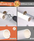Quarter Inch Hex Shank Inside PVC Pipe Cutter With Adjustable Depth Gauge And Four Titanium Coated Blades in action with guide disk