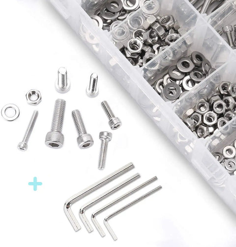 660 Piece Nuts And Bolts Set For M3 M4 M5 Stainless Steel Hardware Assortment Kit with rust resistant threads